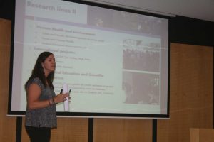 Roser Maneja presenting Catalan environmental challenges.